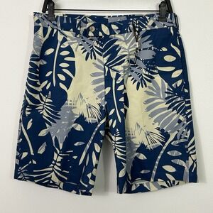 NWT Peter Millar Shorts Mens Size 32 Blue Floral 9" Stretch Golf